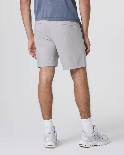 Cascade Crinkle Elastic Waist Short 8" | Fog