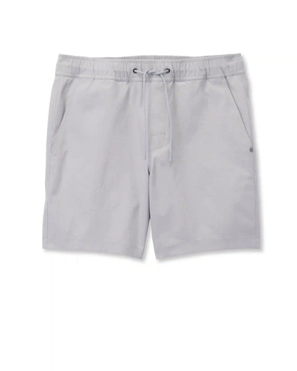 Cascade Crinkle Elastic Waist Short 8" | Fog