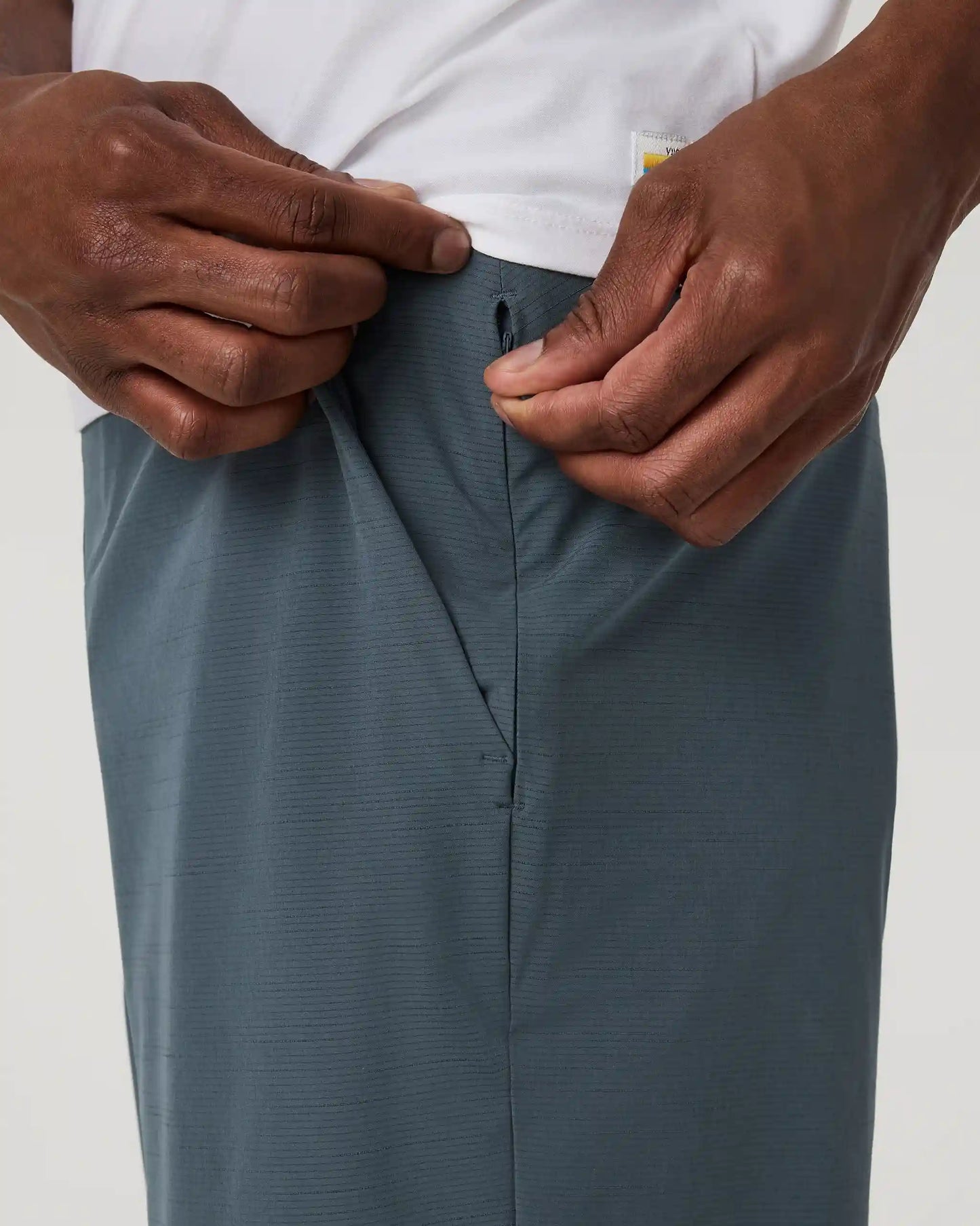 Aim Short 8" | Blue Sea Slub Stripe