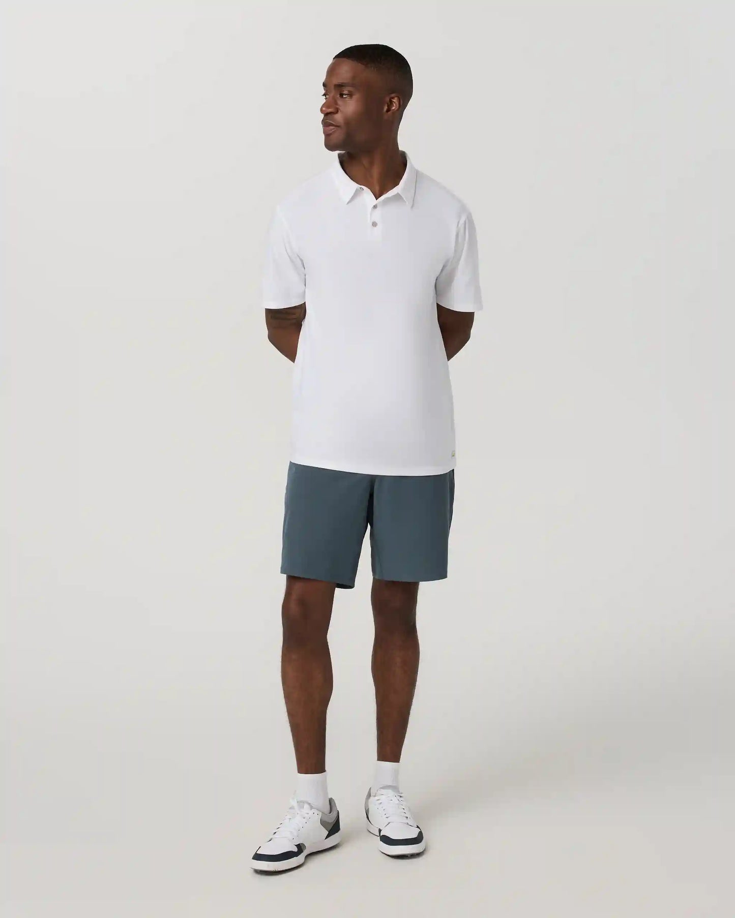 Aim Short 8" | Blue Sea Slub Stripe