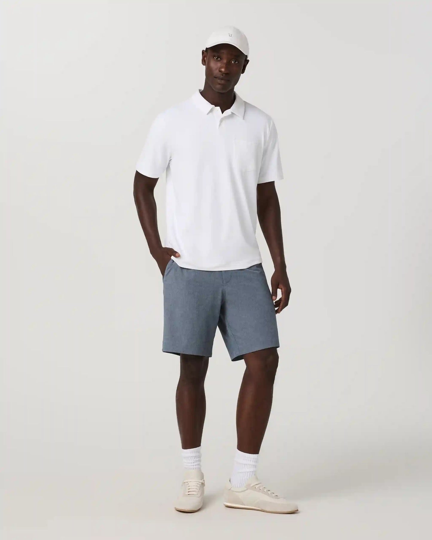 Aim Short 8" | Bay Blue Linen Texture