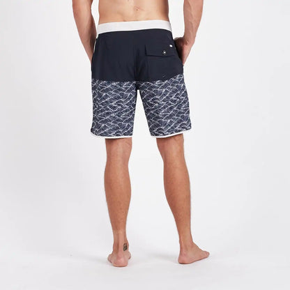 Cruise Boardshort | Navy Wave Block