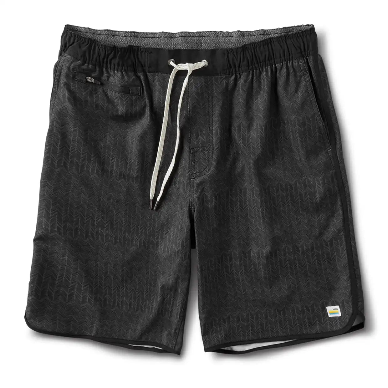 Banks Short Unlined 7" | Black Herringbone Texture