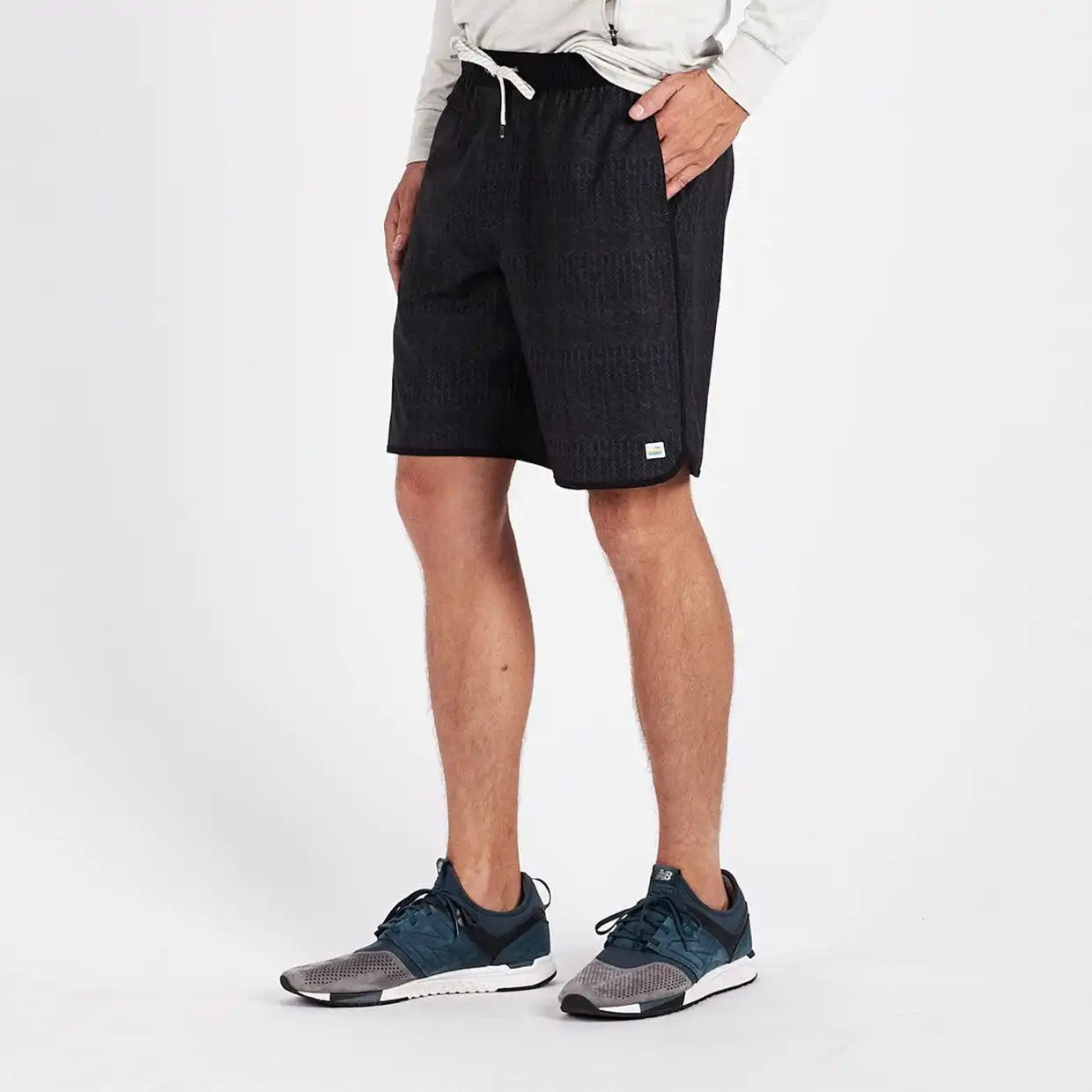 Banks Short Unlined 7" | Black Herringbone Texture