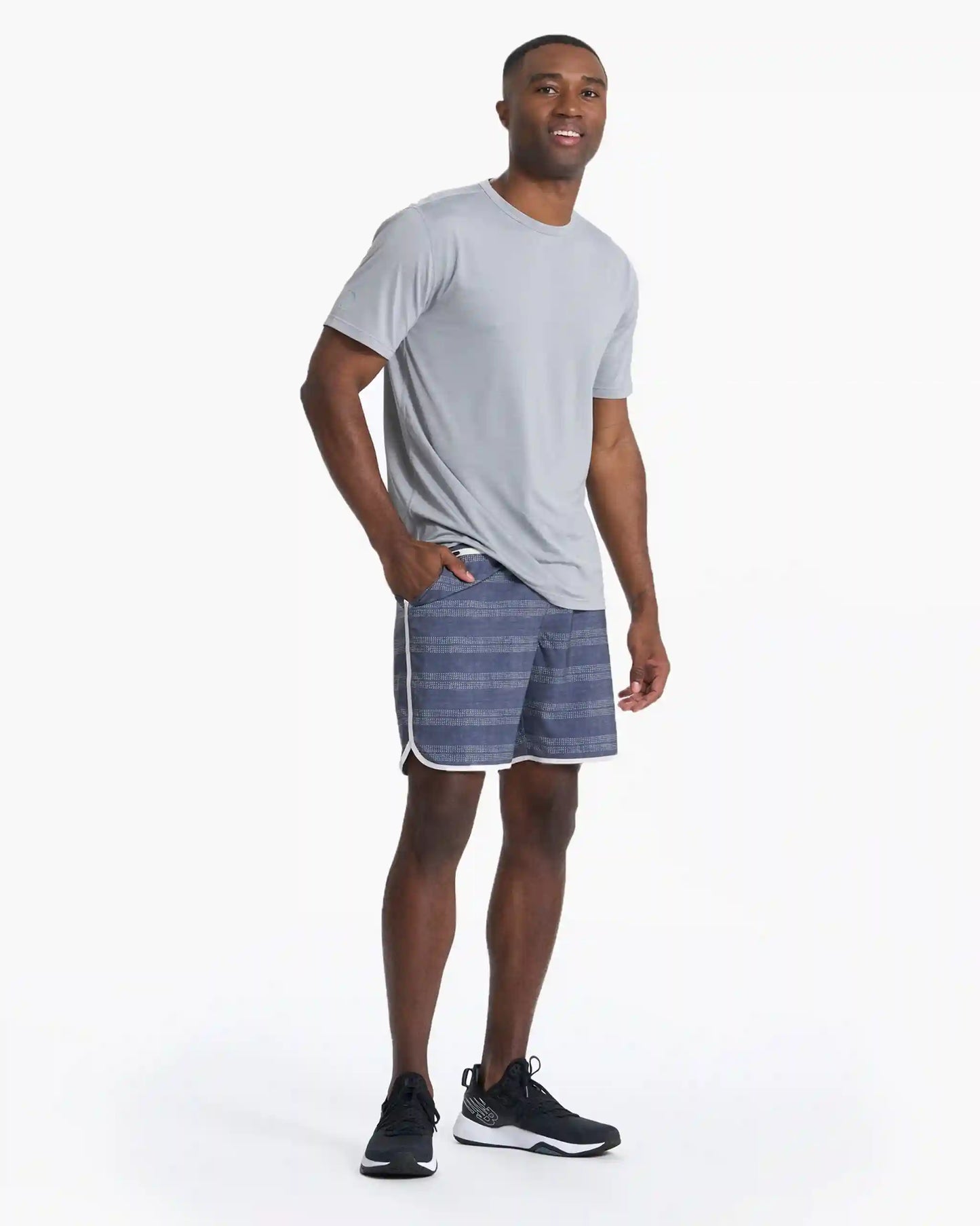 Banks Short Unlined 7" | Charcoal Linen Dot