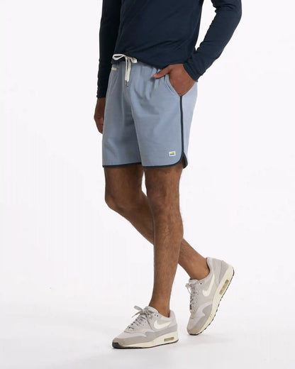 Banks Short Unlined 7" | Light Cloud Slub Stripe