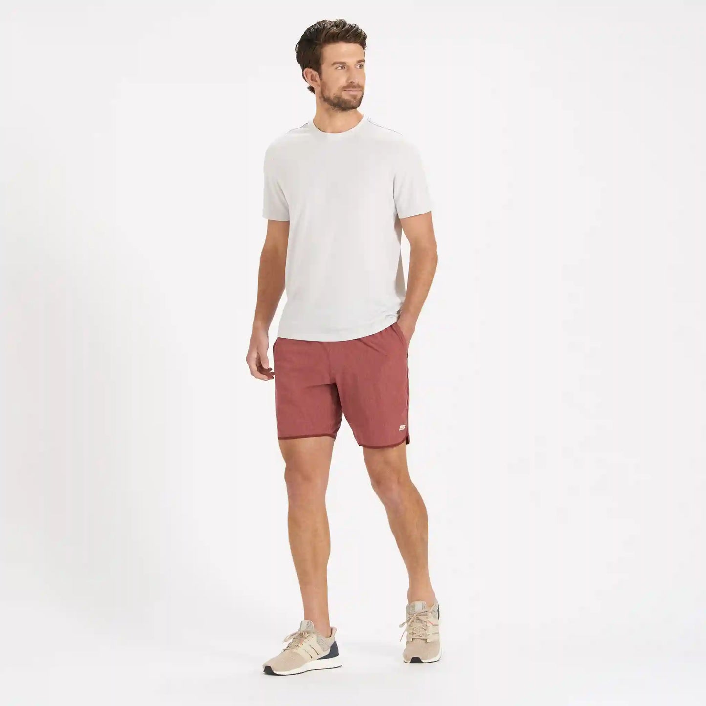 Banks Short Unlined 7" | Red Clay Linen Texture