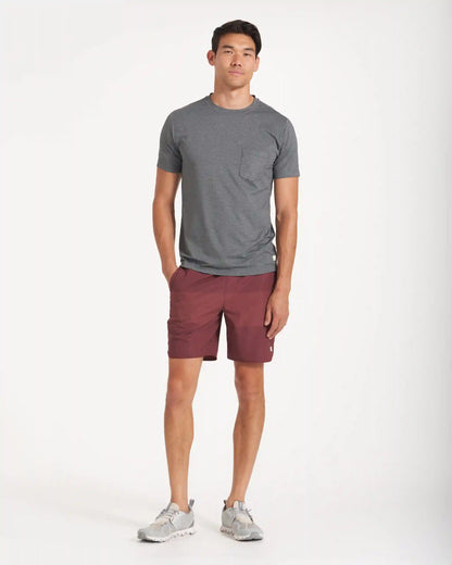Banks Short Unlined 7" | Russet Texture Block