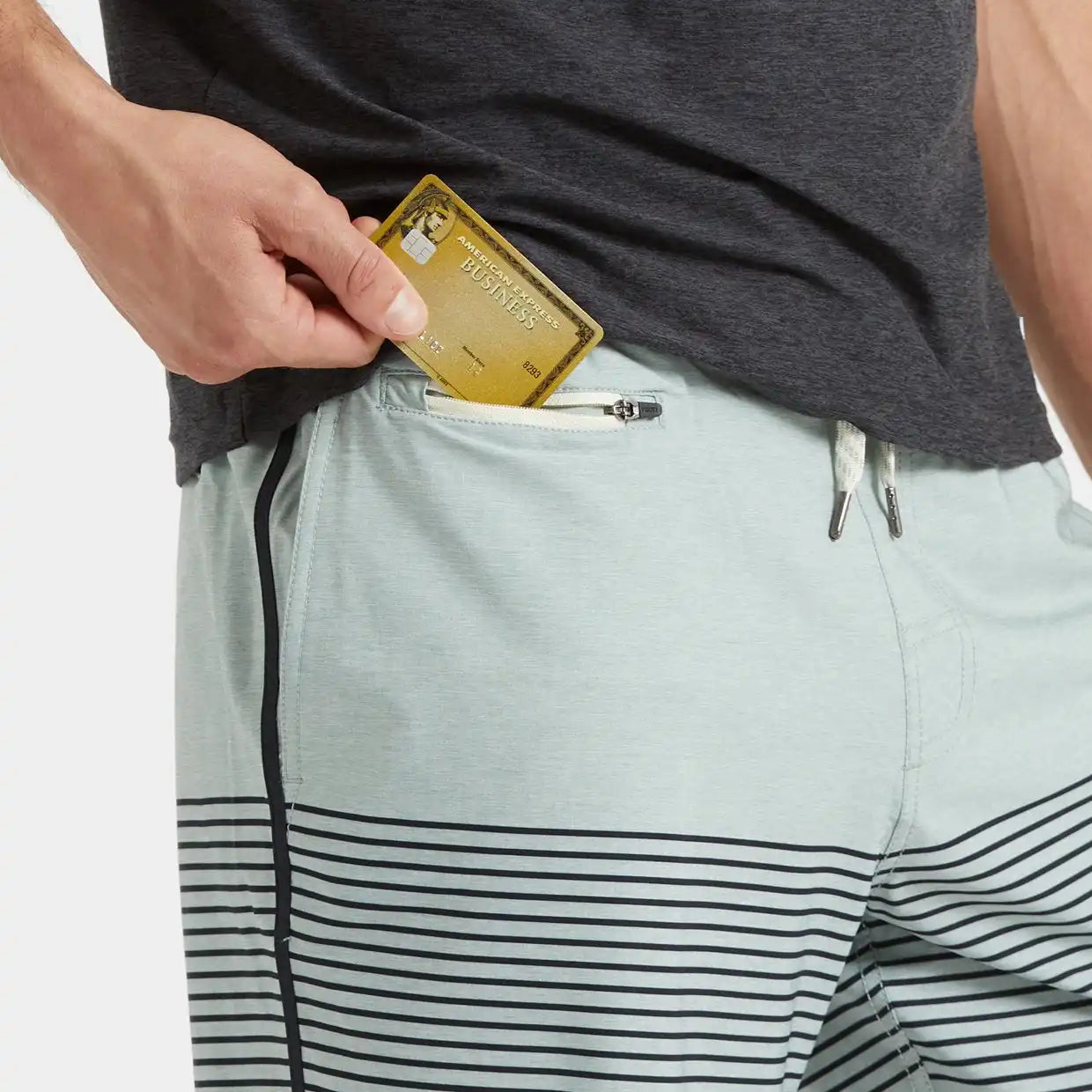 Banks Short Unlined 7" | Sea Glass Linen Texture Stripe