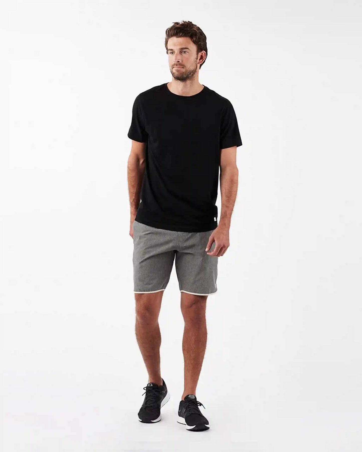 Banks Short Unlined 7" | Grey Linen Texture