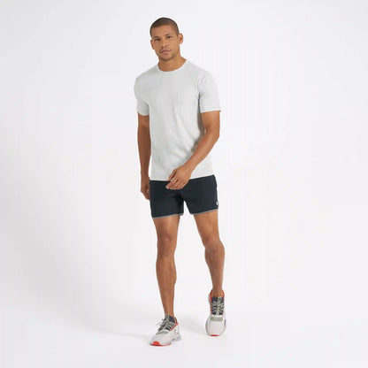 Banks Short Unlined 5" | Black Linen Texture