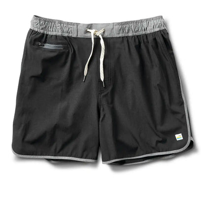 Banks Short Unlined 5" | Black Linen Texture