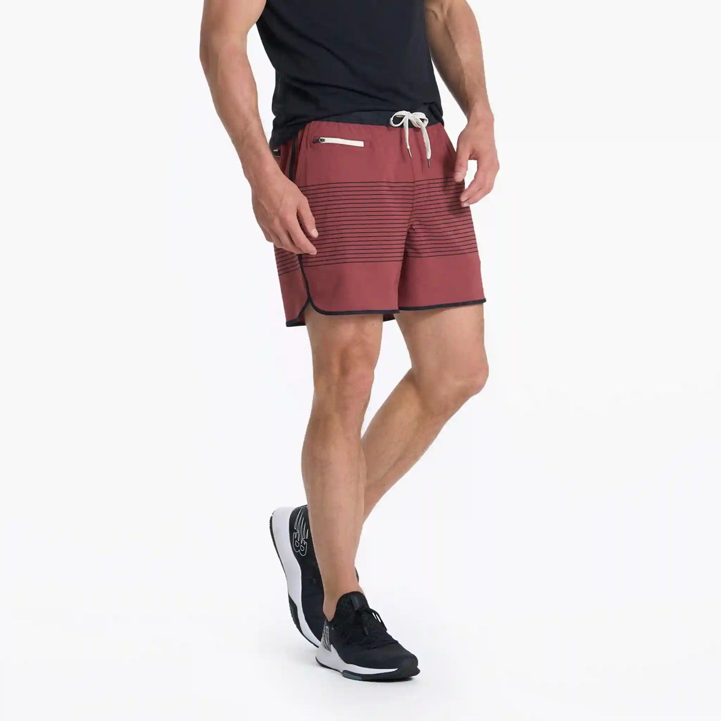 Banks Short Unlined 5" | Currant Stripe