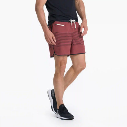 Banks Short Unlined 5" | Currant Stripe