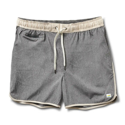 Banks Short Unlined 5" | Grey Linen Texture
