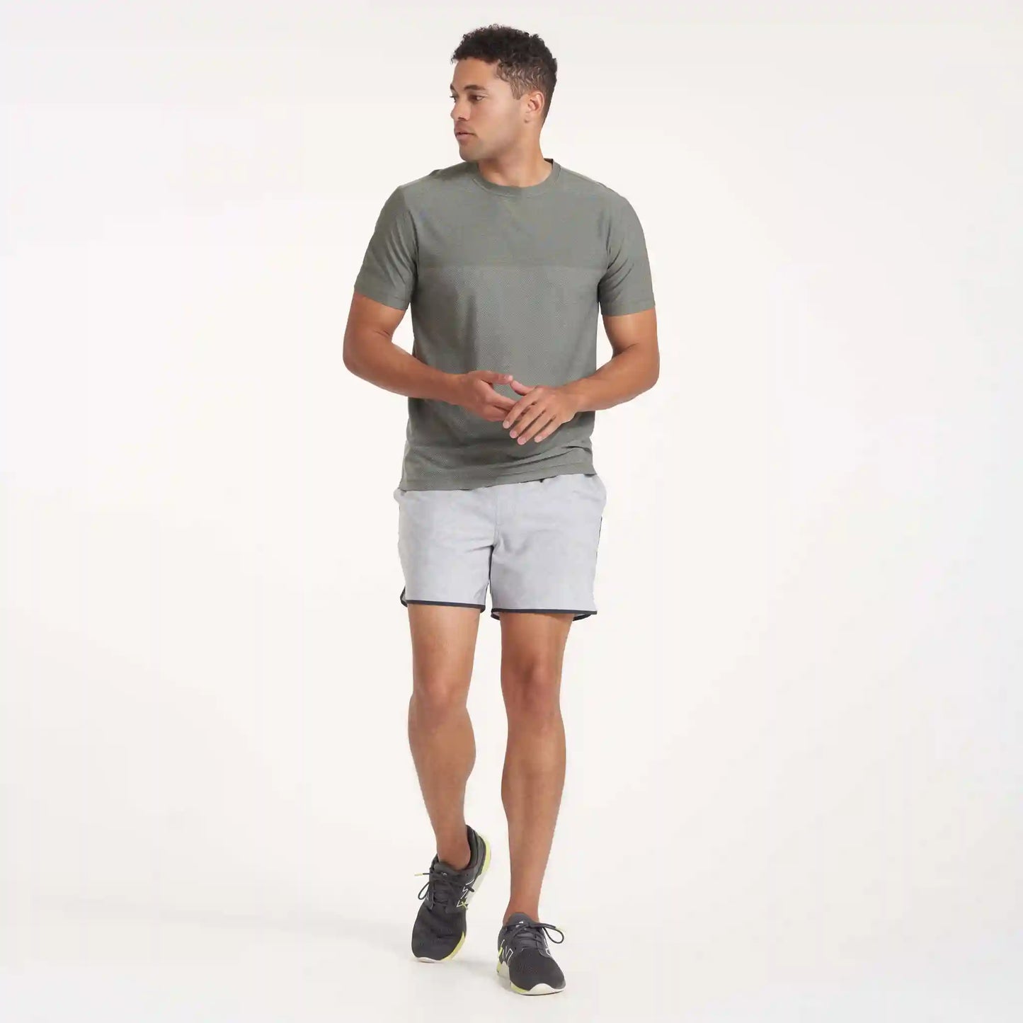 Banks Short Unlined 5" | Platinum Herringbone