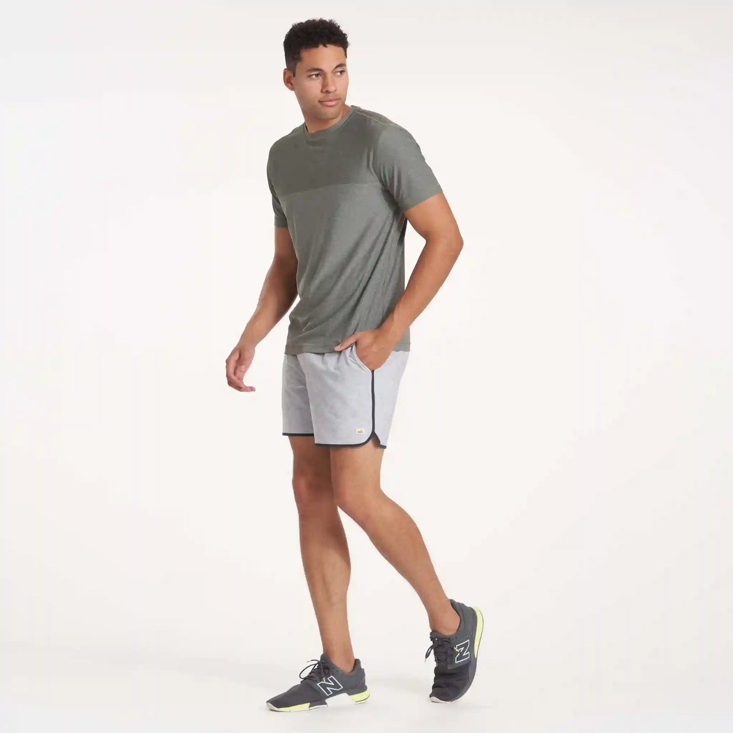 Banks Short Unlined 5" | Platinum Herringbone