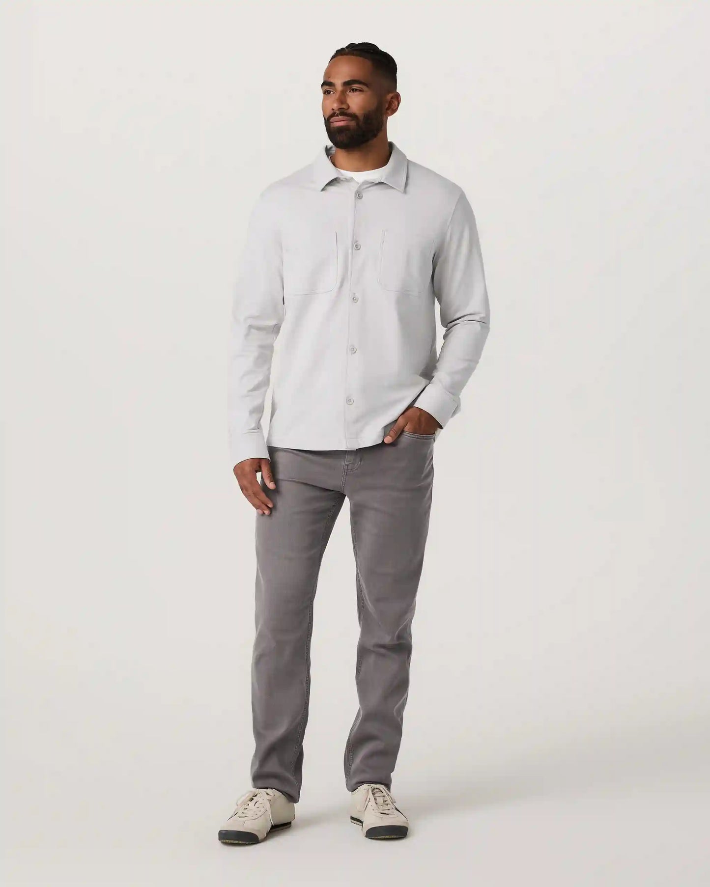 Benton Stretch Twill Pant Athletic Slim Fit 30" | Cavern Grey