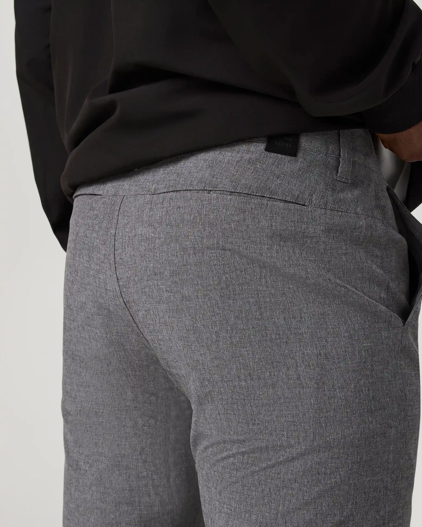 Aim Trouser Athletic Slim Fit 30" | Gull Grey Linen Texture