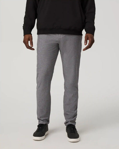 Aim Trouser Athletic Slim Fit 30" | Gull Grey Linen Texture