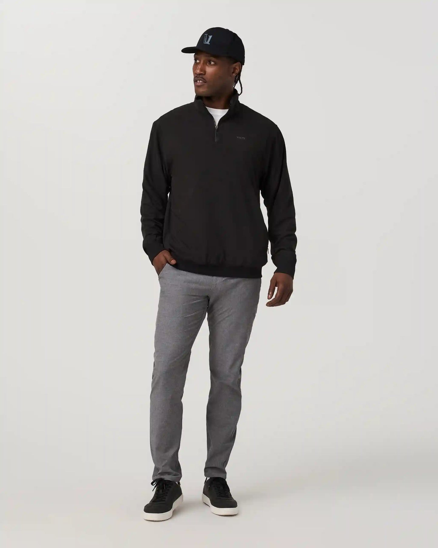 Aim Trouser Athletic Slim Fit 30" | Gull Grey Linen Texture
