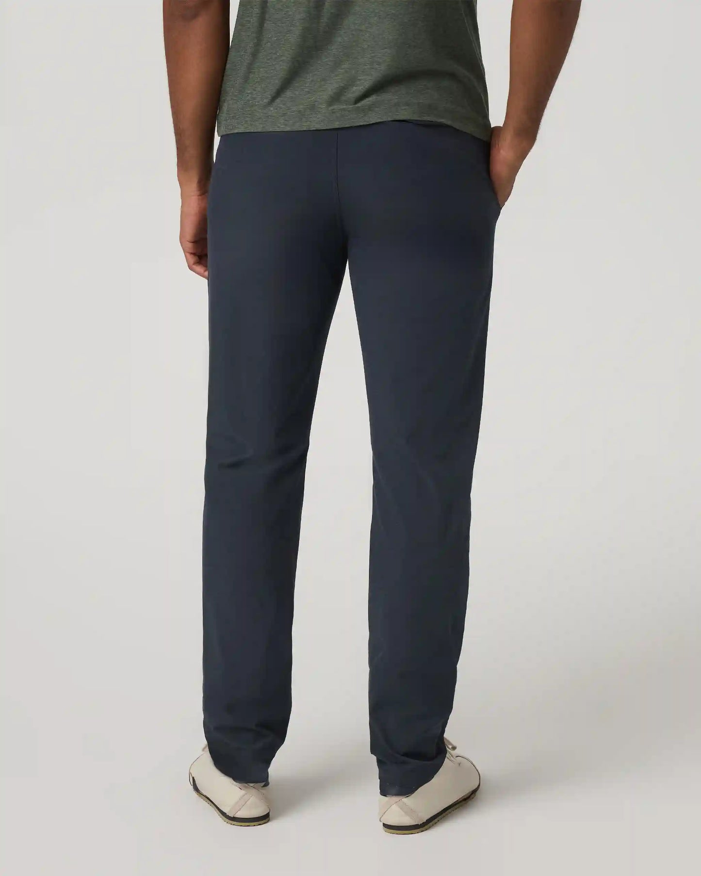Aim Trouser Athletic Slim Fit 32" | Navy Linen Texture