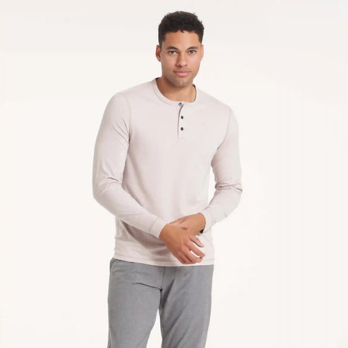 Long-Sleeve Ease Performance Henley | Oyster Heather