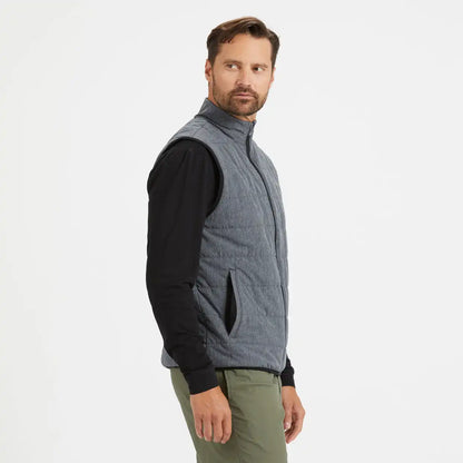 Atlantic Vest | Black Linen Texture