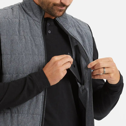 Atlantic Vest | Black Linen Texture
