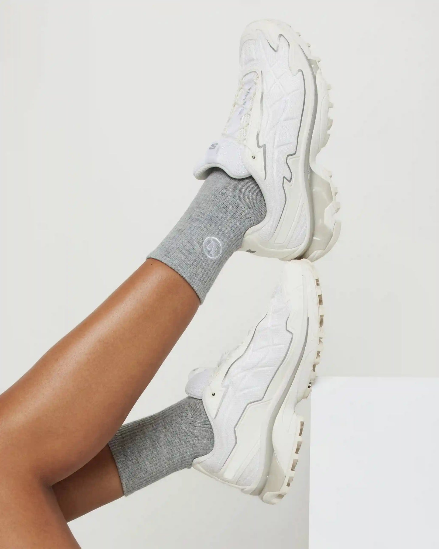 Half Crew Sock | Pale Grey Heather