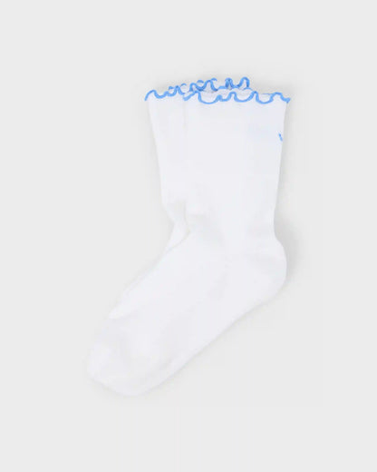 Half Crew Ruffle Sock | Riviera Blue