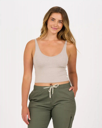 Halo Performance Crop | Oyster Heather