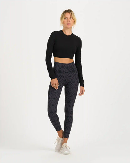 Long-Sleeve Lux Crop Tee | Black