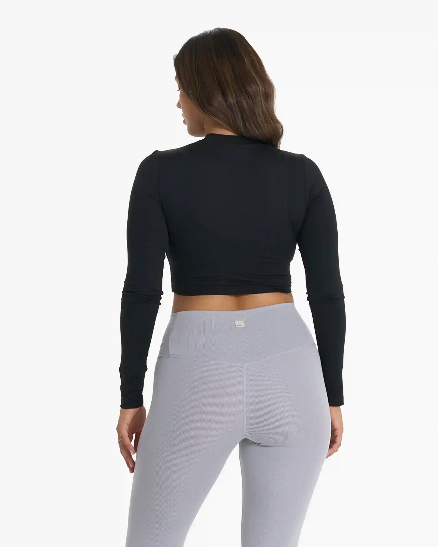 Long-Sleeve Lux Crop Tee | Black