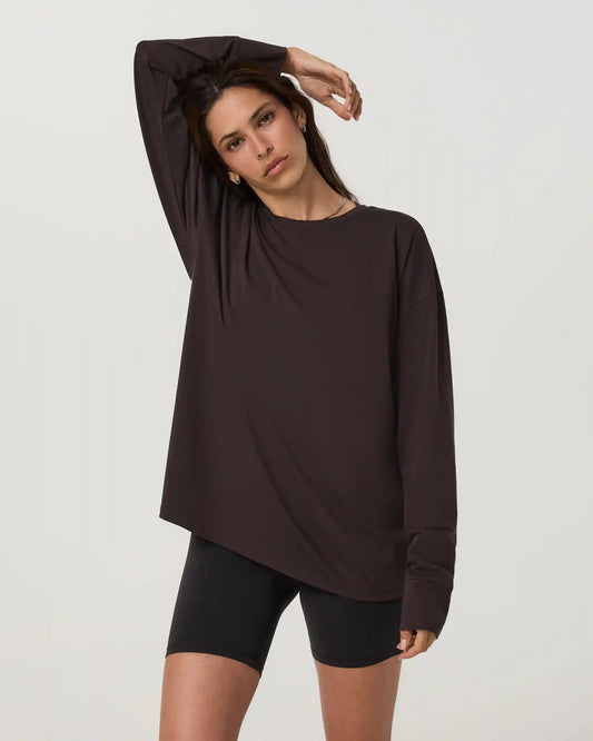 Long Sleeve Feather Tee | French Roast