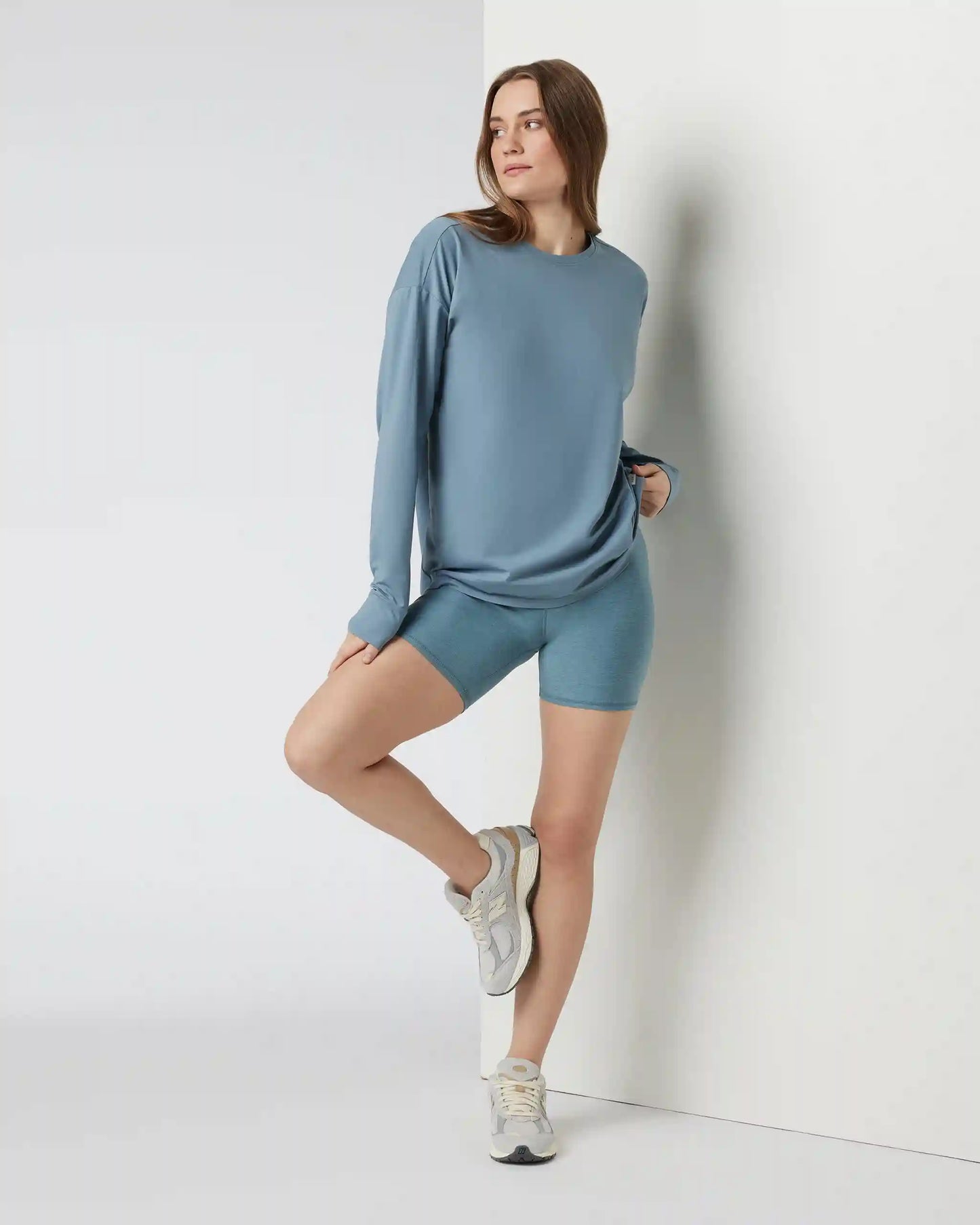 Long-Sleeve Feather Tee | Smoke Blue