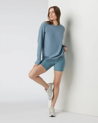 Long-Sleeve Feather Tee | Smoke Blue