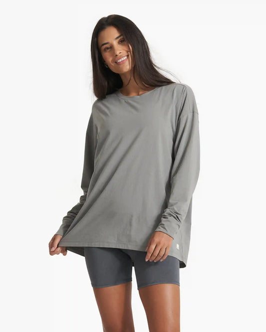 Long-Sleeve Feather Tee | Stormy