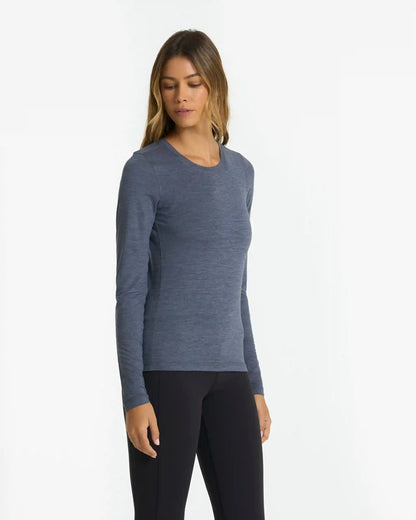 Long-Sleeve Lux Crew | Azure Heather