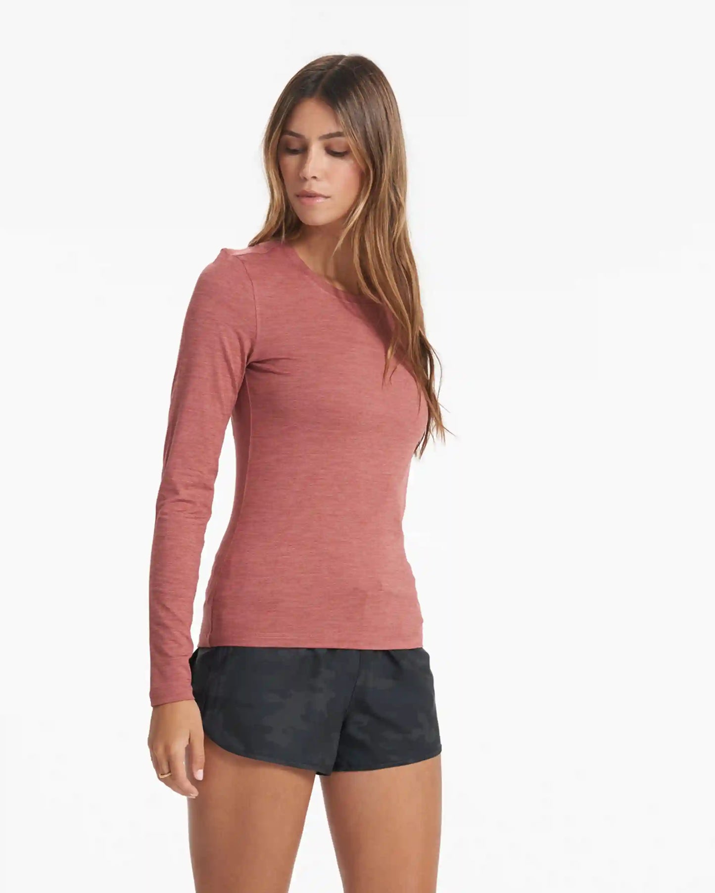 Long-Sleeve Lux Crew | Rosewood Heather