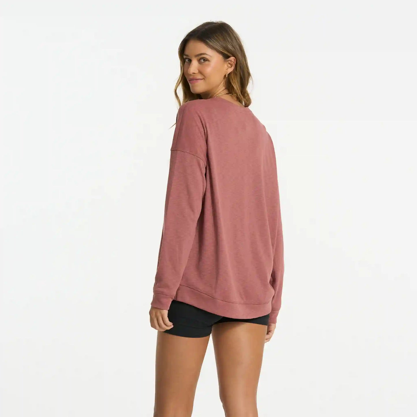 Long-Sleeve Sunrise Crew | Rosewood