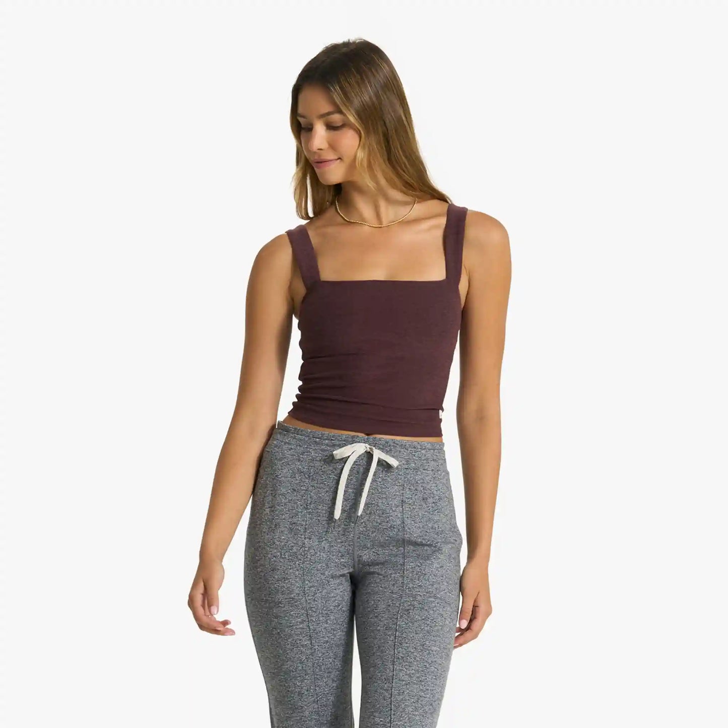 Elevation Square Neck Tank | Chestnut Heather
