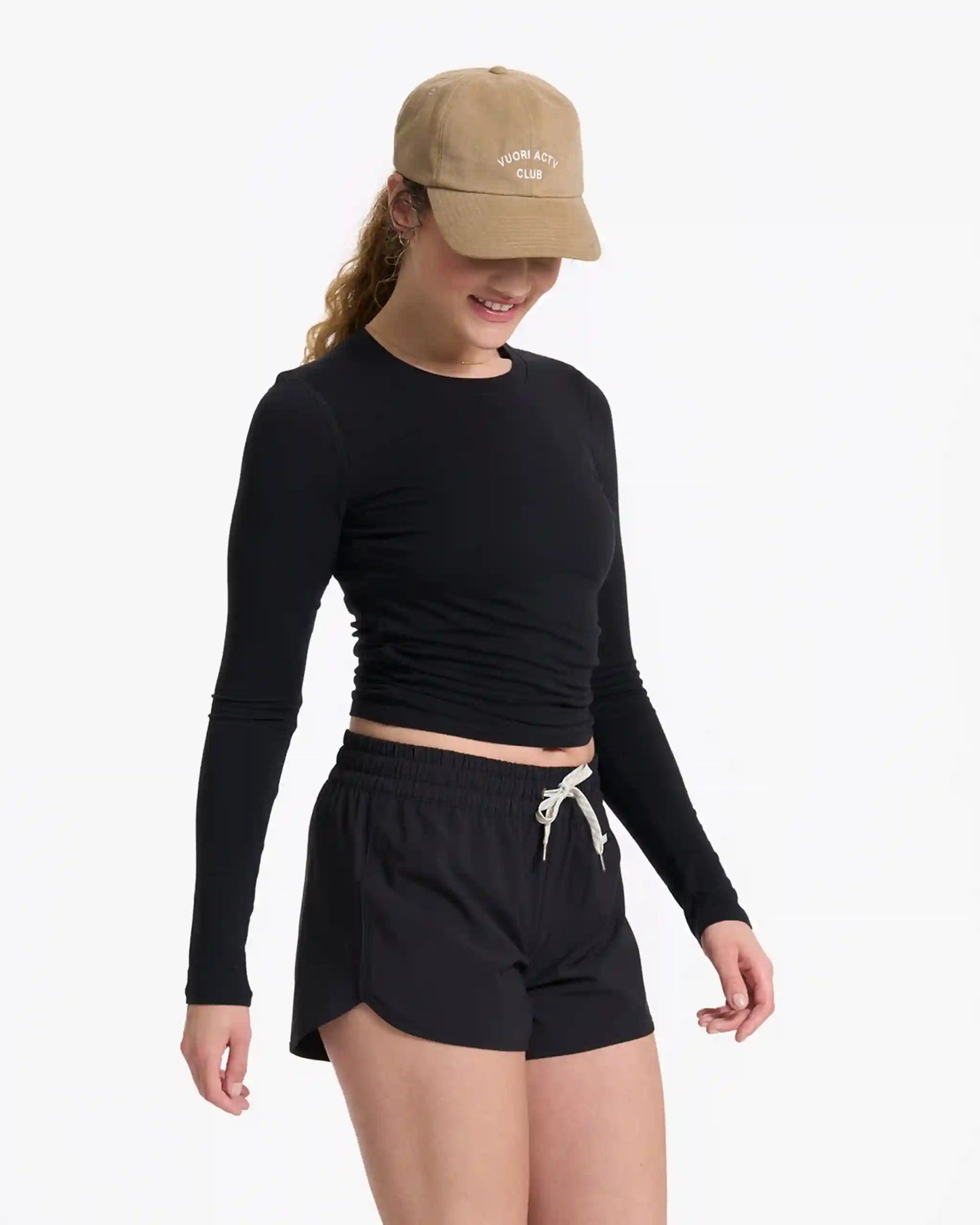 Long-Sleeve Coast Crop Crew | Black