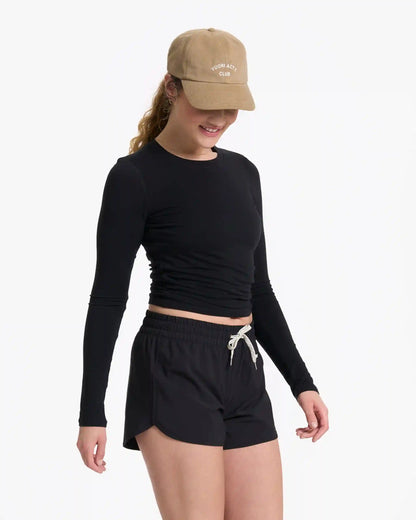 Long-Sleeve Coast Crop Crew | Black