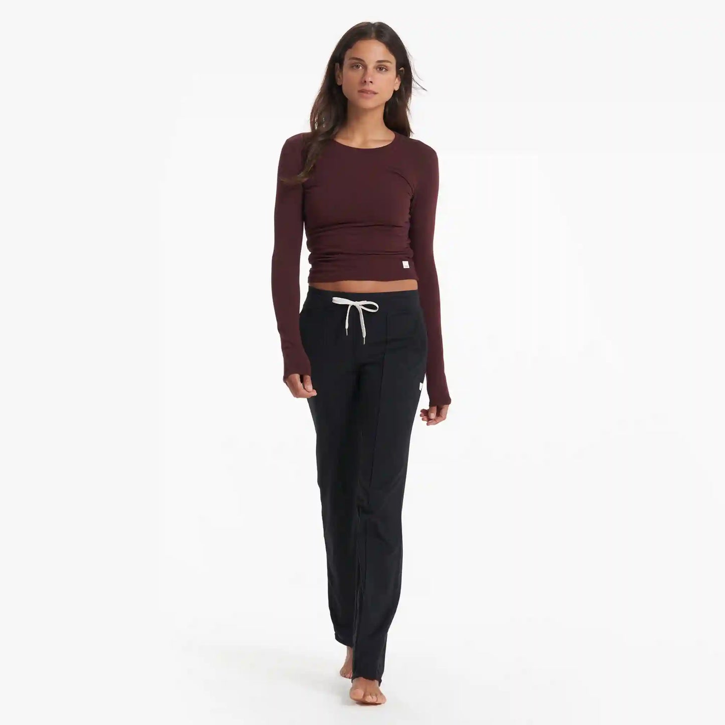 Long-Sleeve Coast Crop Crew | Ruby
