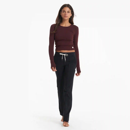 Long-Sleeve Coast Crop Crew | Ruby