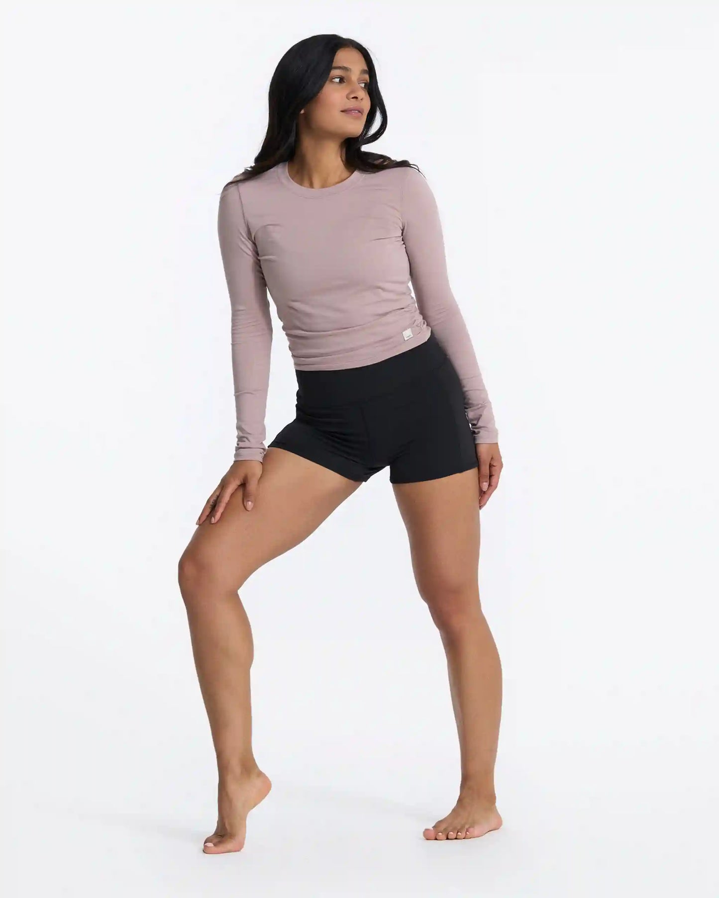 Long-Sleeve Coast Crop Crew | Umber