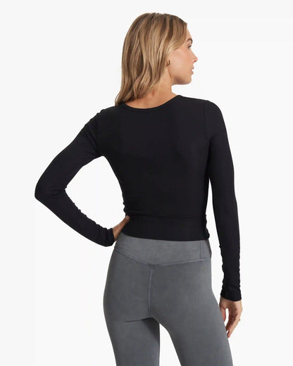 Long Sleeve Cove Twist Tee | Black