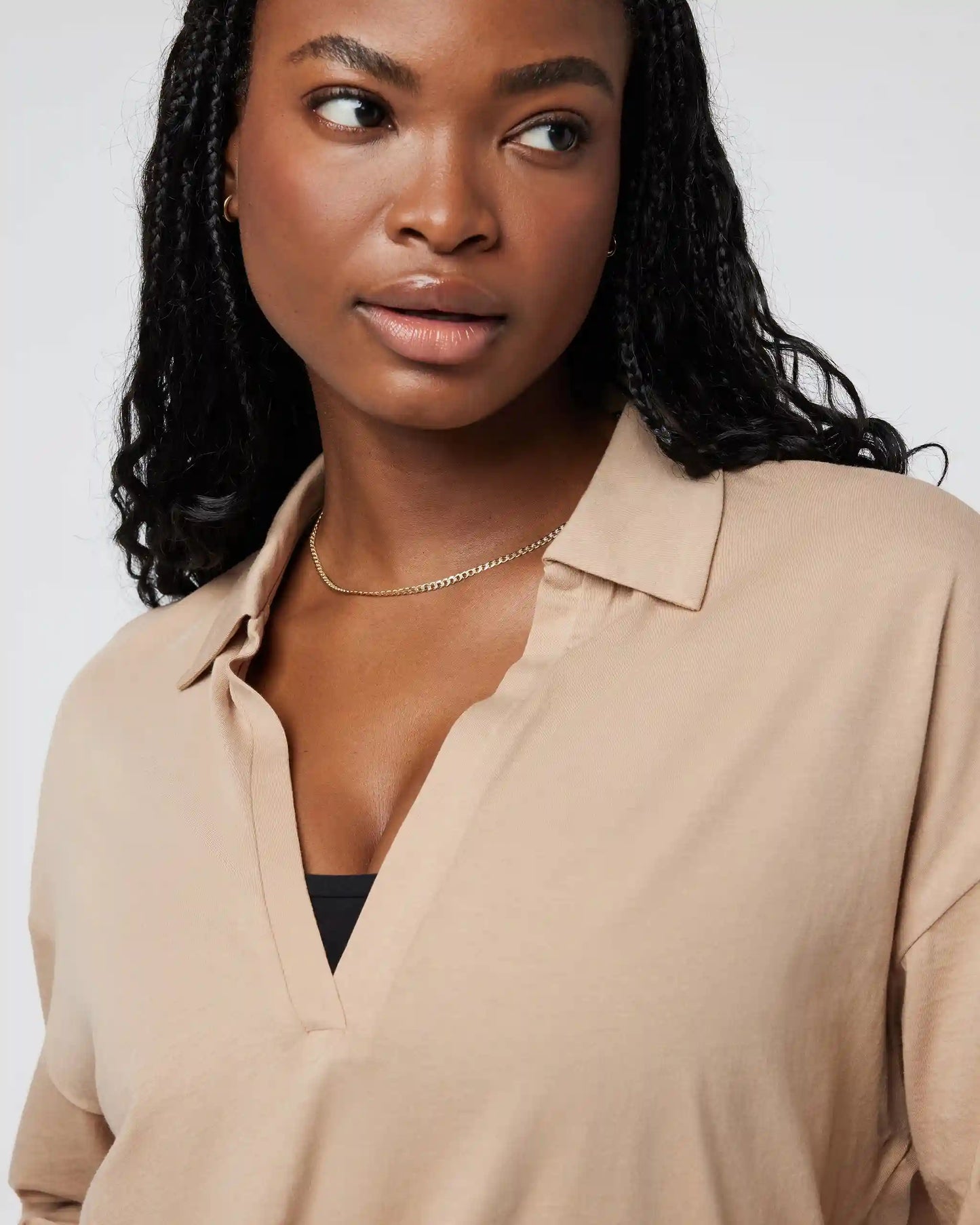 Long Sleeve Sutton Relaxed Polo | Coconut