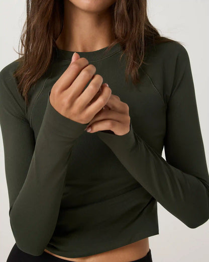 Long Sleeve Surge Seamless Tee | Army